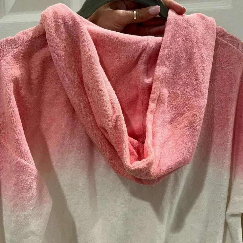 NWT Vintage Havana Terry Cloth Ombré Pink and Orange Zip-up Hoodie - Picture 5 of 8